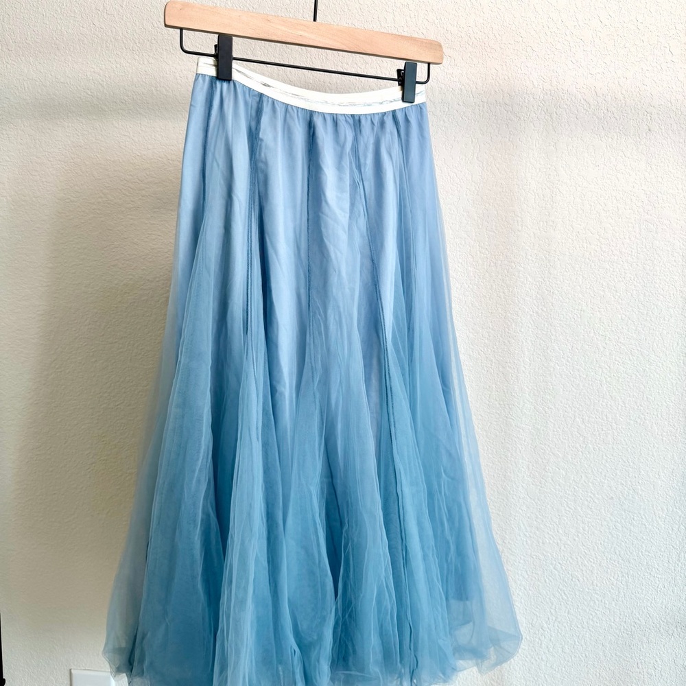 Elegant Blue Tulle Skirt size 165 or size 2 New Without Tag